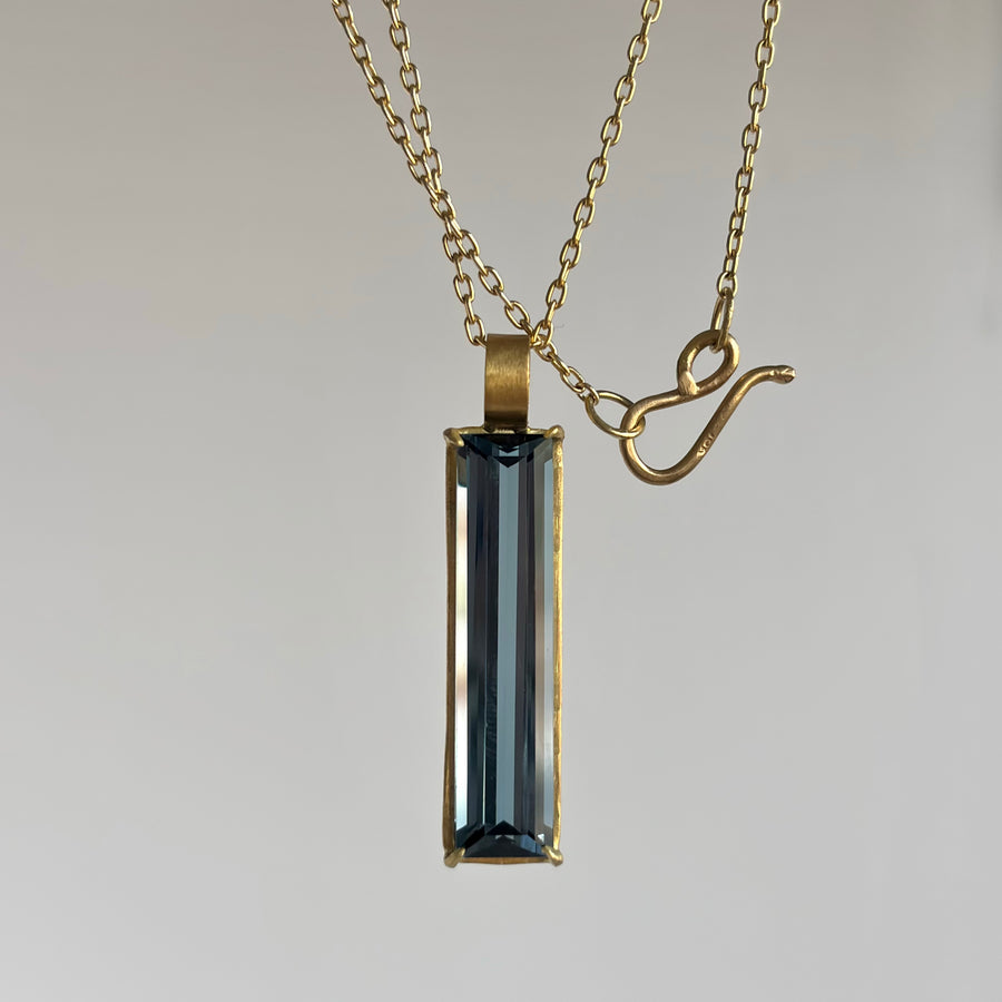 London Blue Topaz Prism Bar Pendant