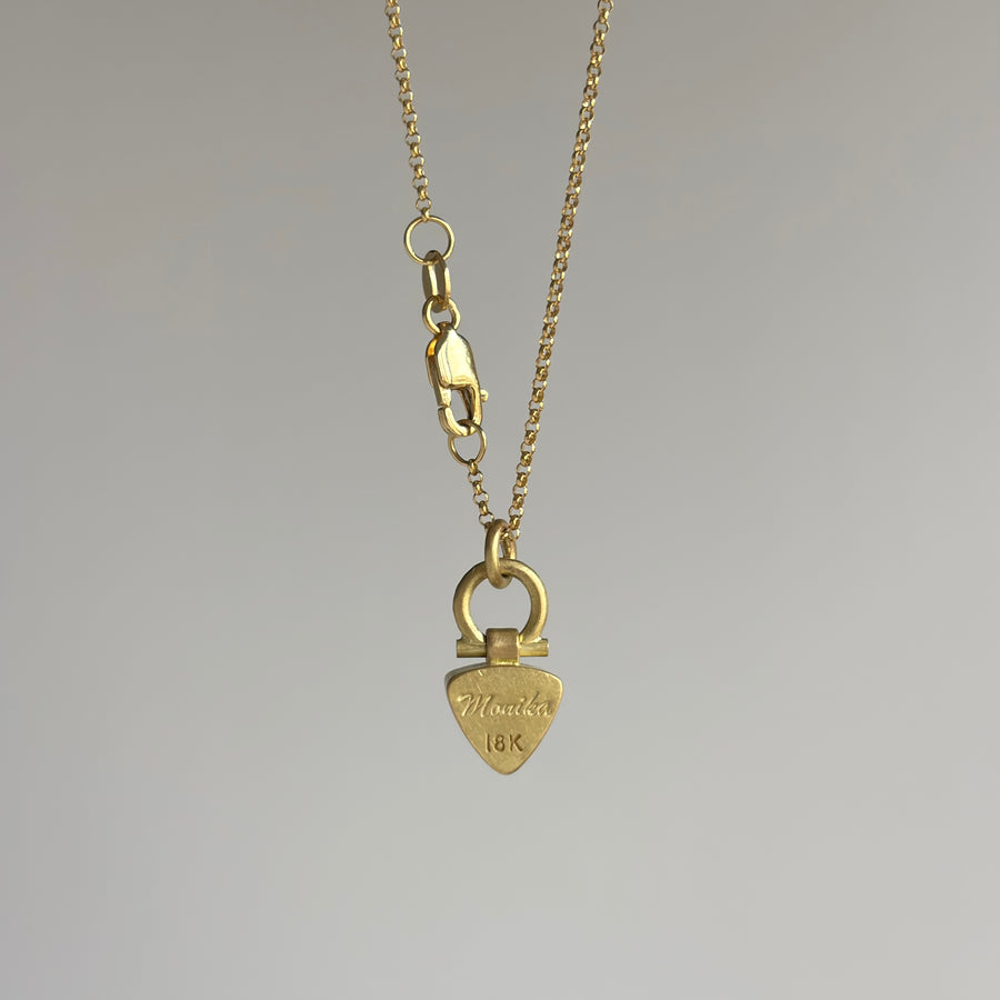Green Tourmaline Trillion Pendant