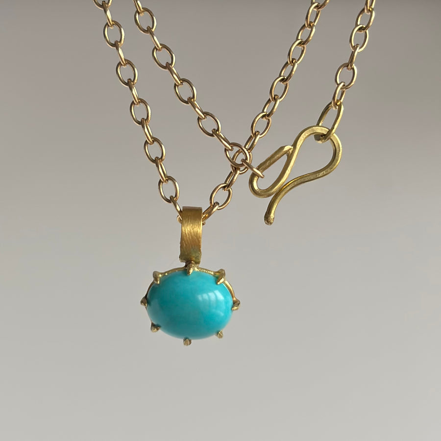 Turquoise Cabochon Oval Pendant