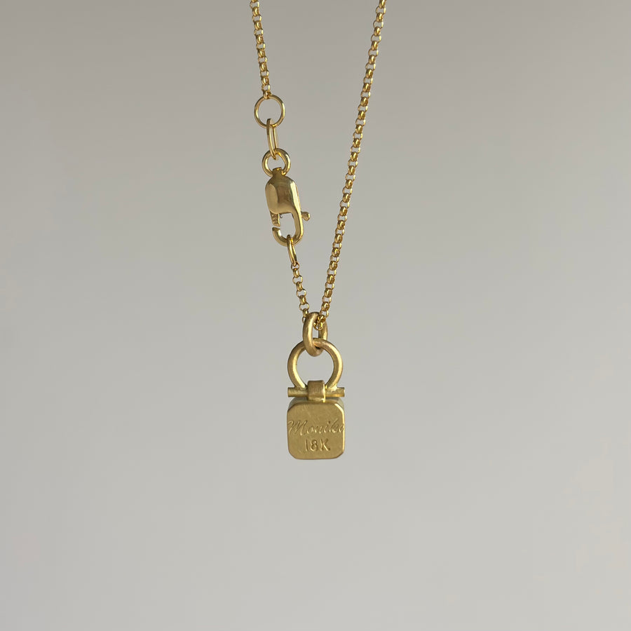 Petite Green Tourmaline Princess Cut  Pendant