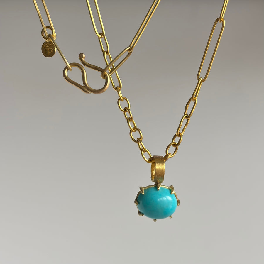 Turquoise Cabochon Oval Pendant