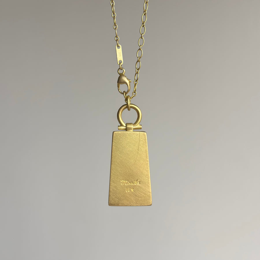 Large Green Tourmaline Trapezoid Pendant