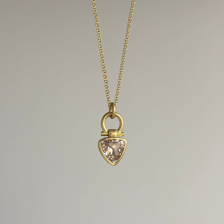 Champagne Sapphire Trillion Cut Pendant