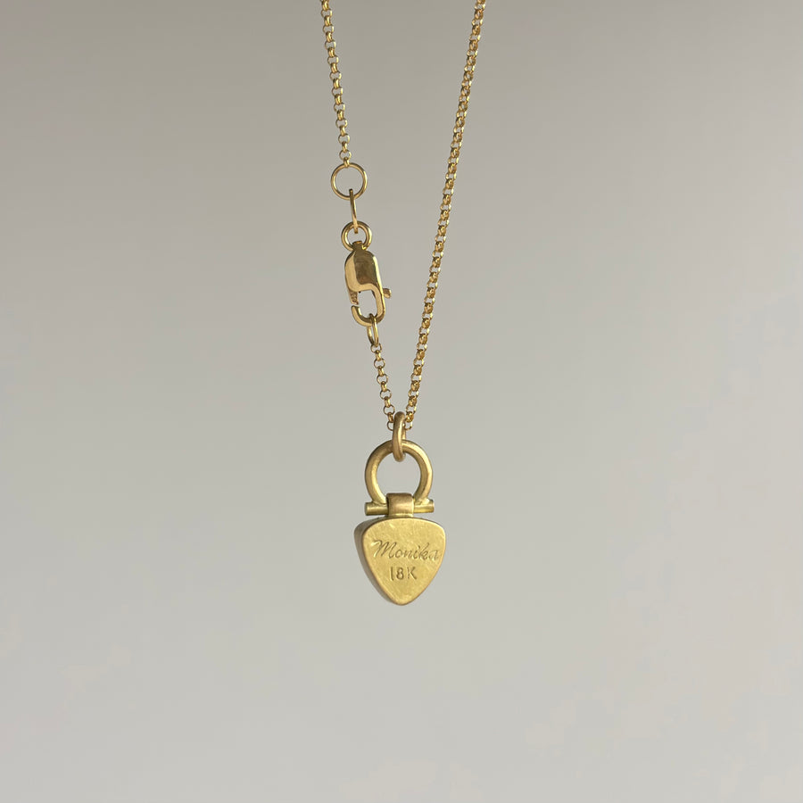 Champagne Sapphire Trillion Cut Pendant