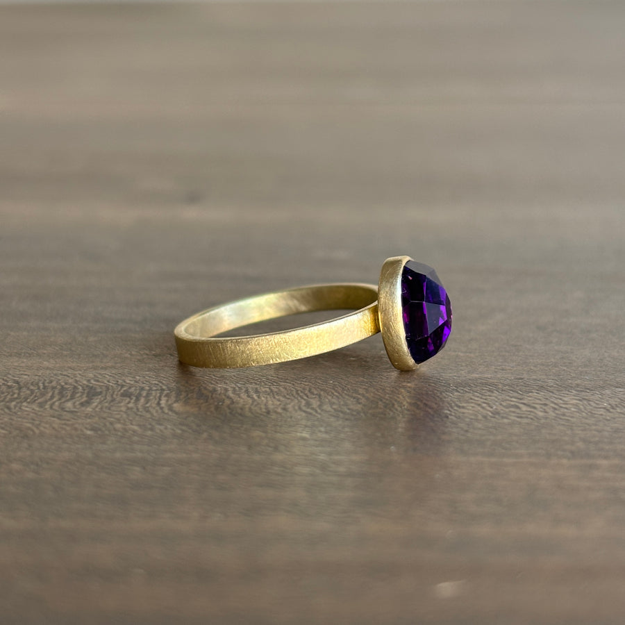 Oval Moroccan Fire Amethyst Stacking Ring