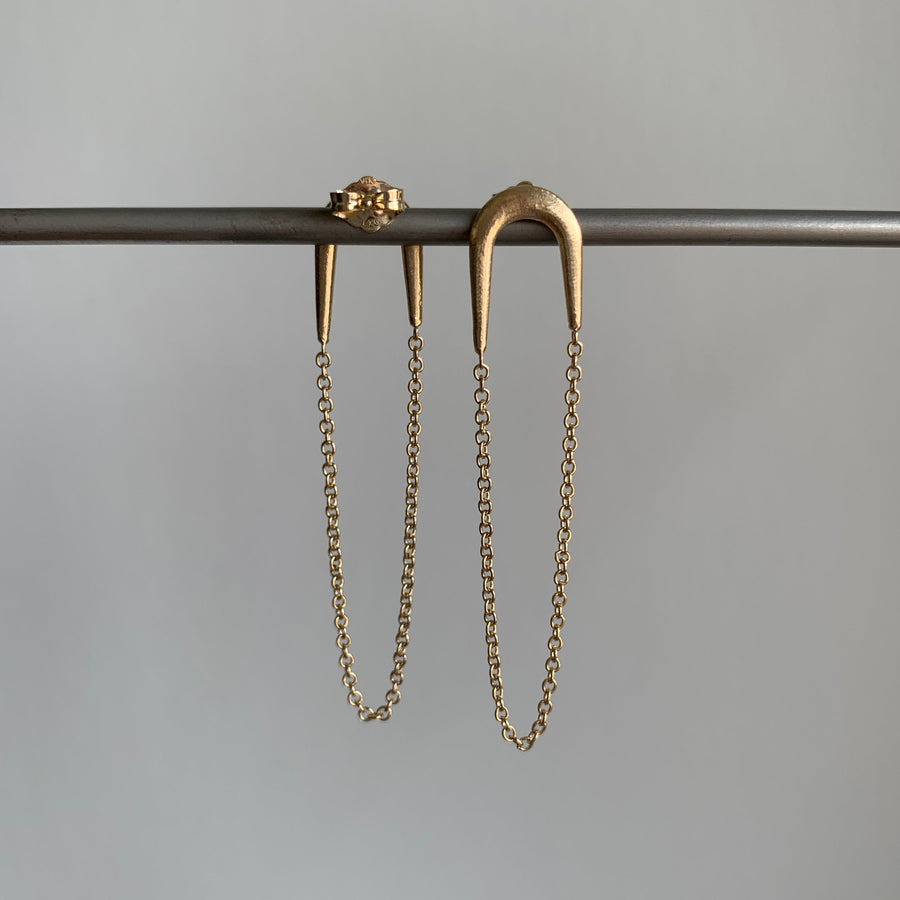 Long Gold Swinger Chain Earrings
