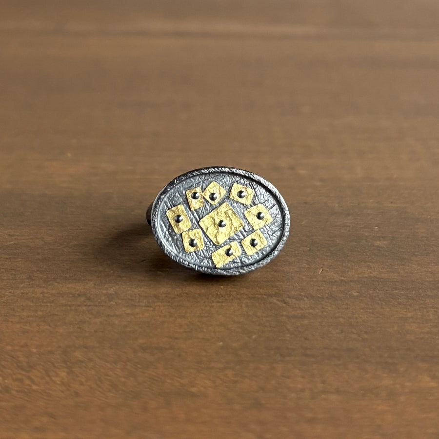 Oval Gold Mosaic Ring