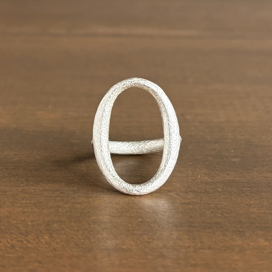 Silver Tapered Oval Ring