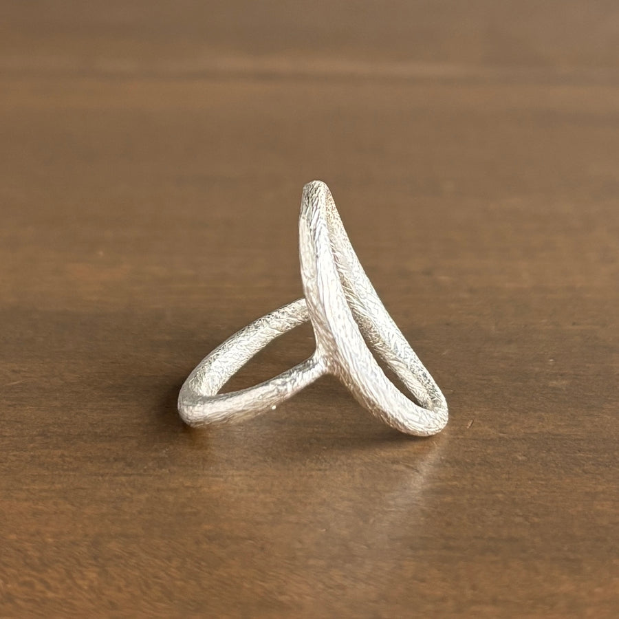 Silver Tapered Oval Ring