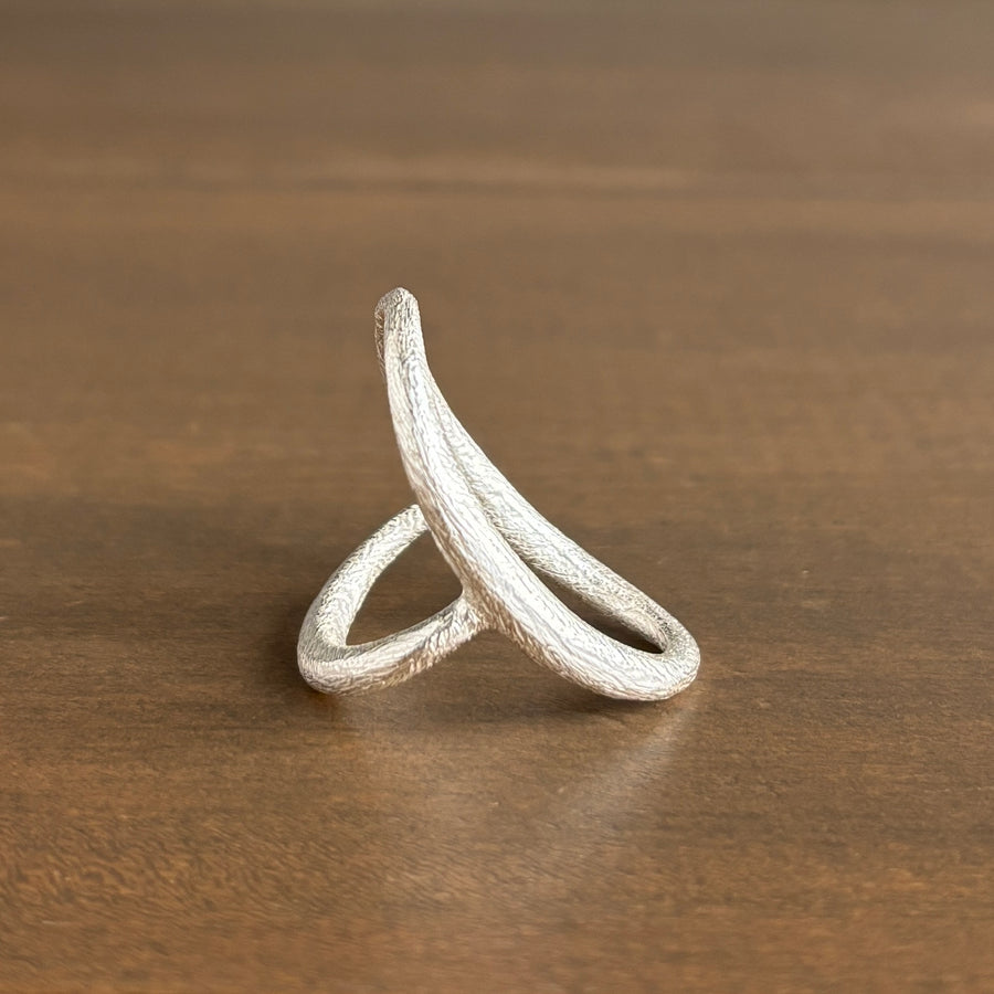 Large Silver Tapered Oval Ring