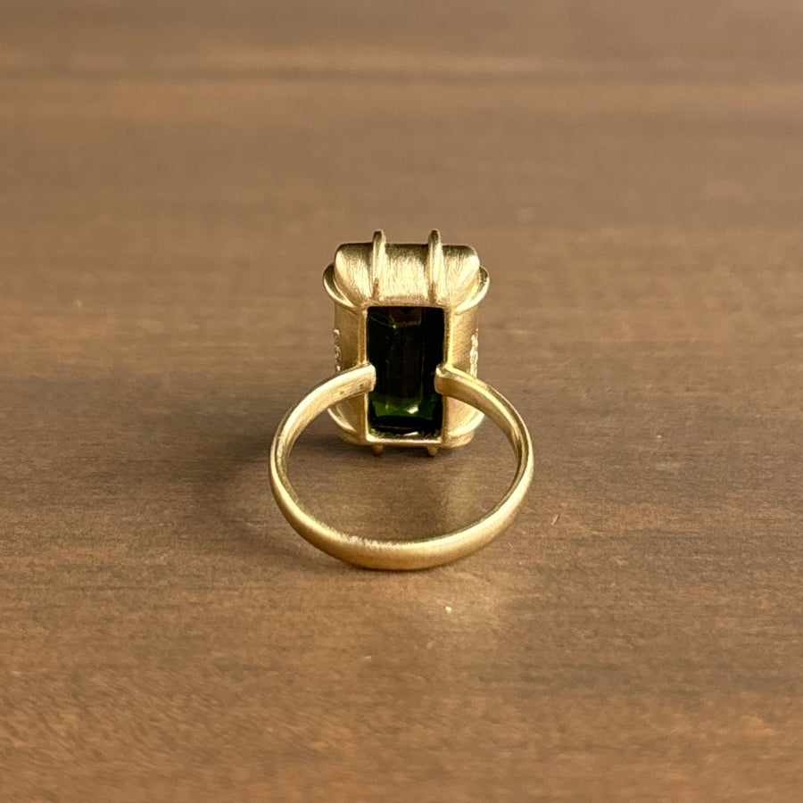 Cloud's Edge Watermelon Tourmaline & Diamond Vanity Ring