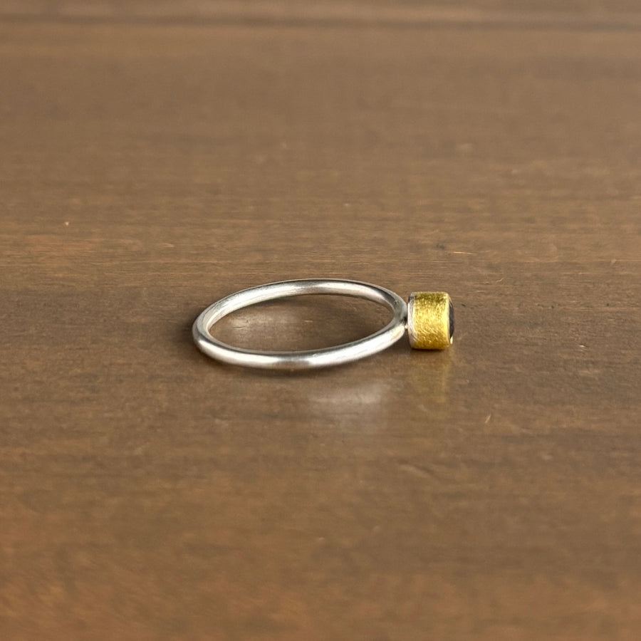 Purple Faceted Round Spinel Ring