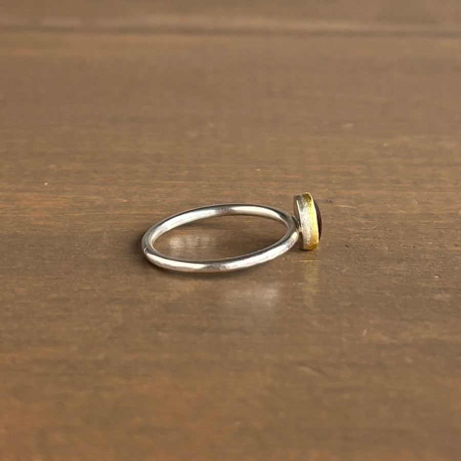Oval Maroon Spinel Cabochon Ring