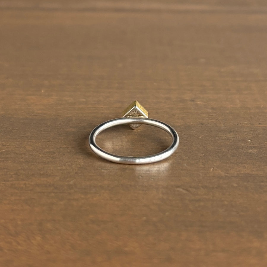 Aquamarine Cube Ring