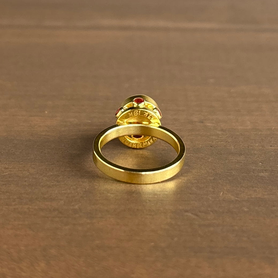 Cat's Eye Tourmaline & Orange Sapphire Ring