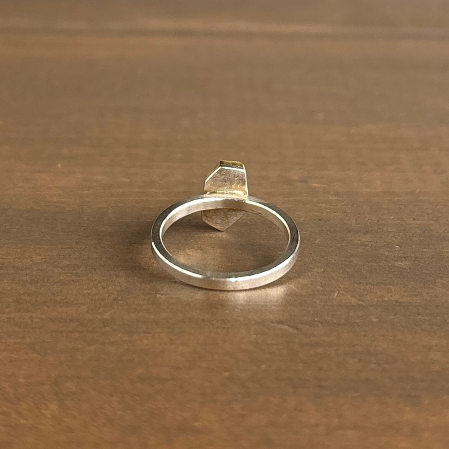 Geometric Aquamarine Ring