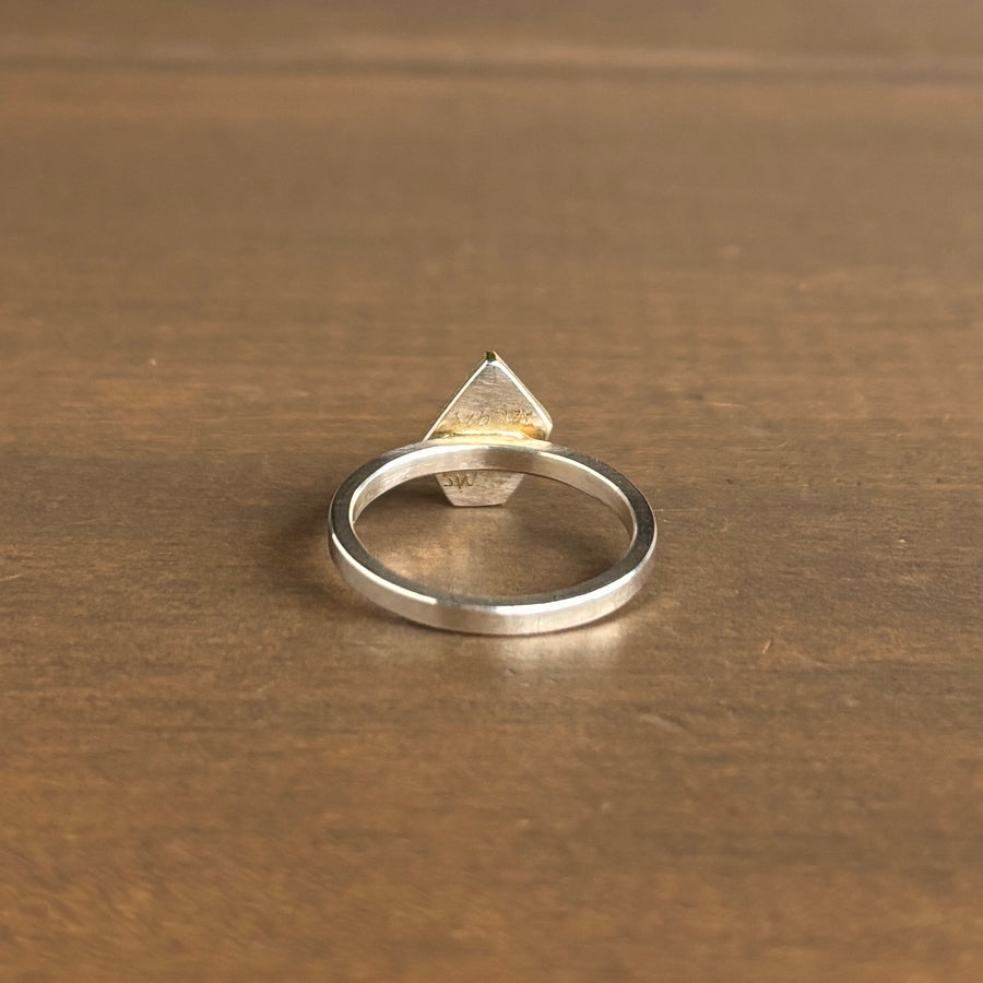 Geometric Rhodolite Garnet Ring