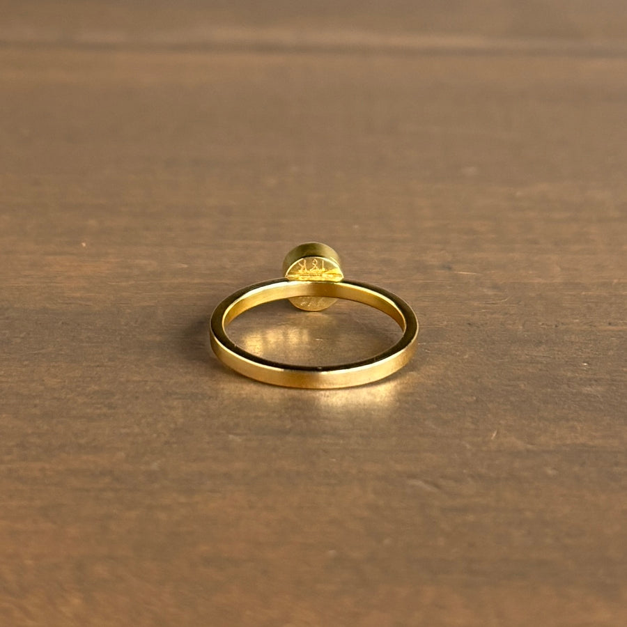 Round Faceted Green Tourmaline Ring