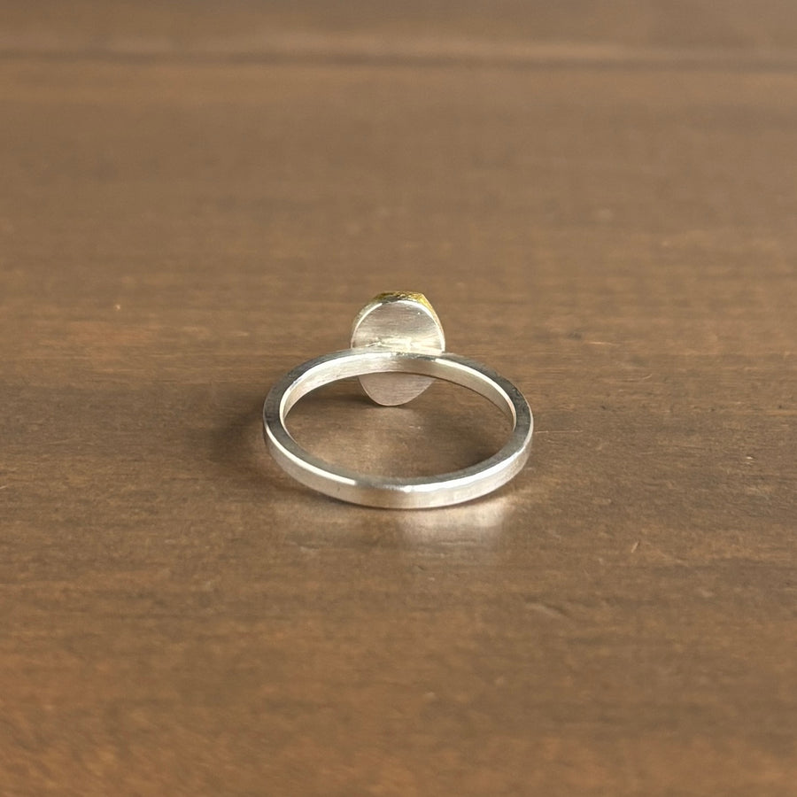 Oval Rose Cut Aquamarine Ring