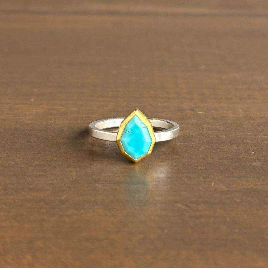 Flying Cloud Turquoise Shield Ring