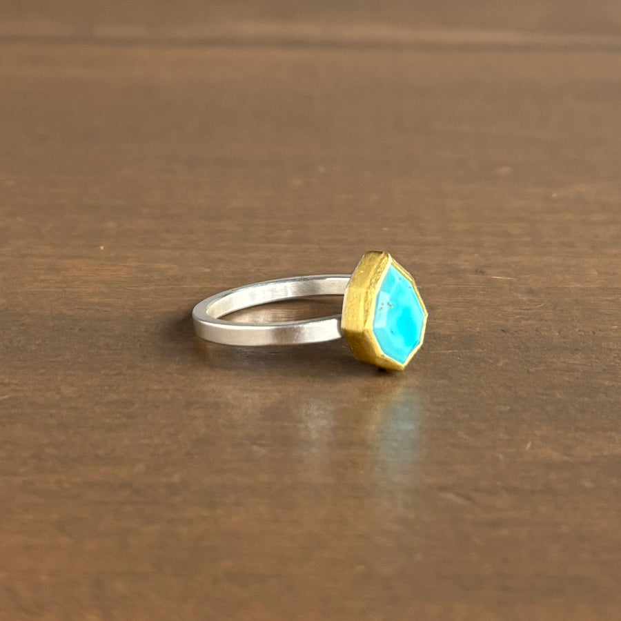 Flying Cloud Turquoise Shield Ring