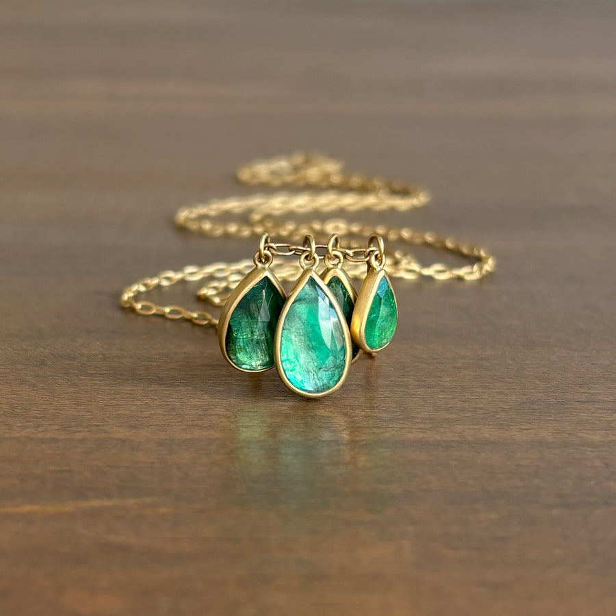 African Emerald Droplet Necklace