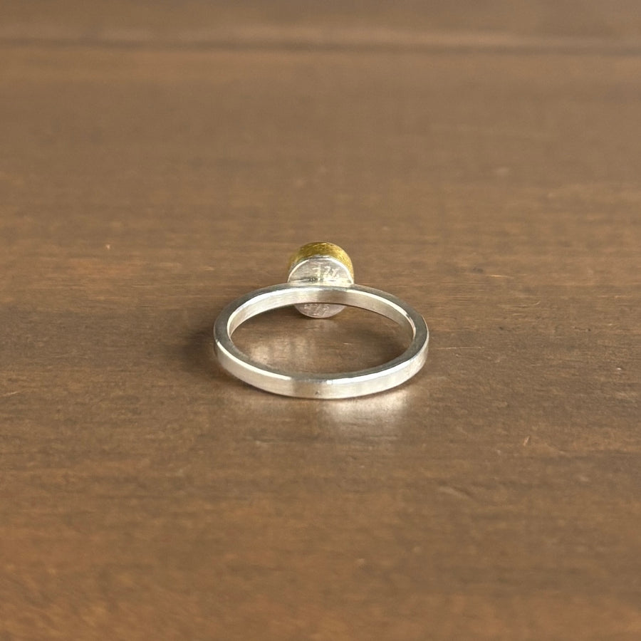 Round Faceted Periwinkle Sapphire Ring