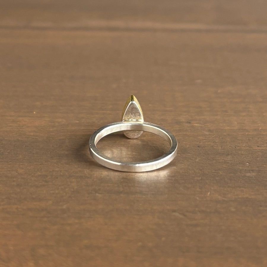 Green Tourmaline Drop Ring