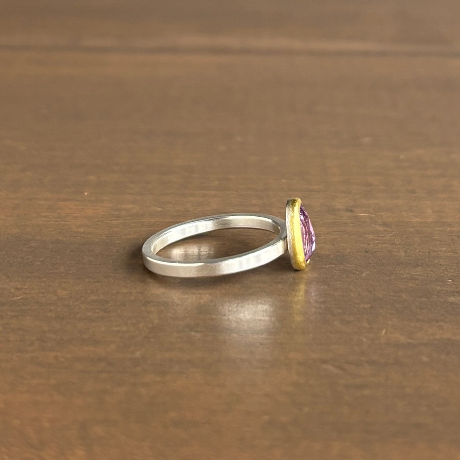 Rose Cut Pink Sapphire Ring