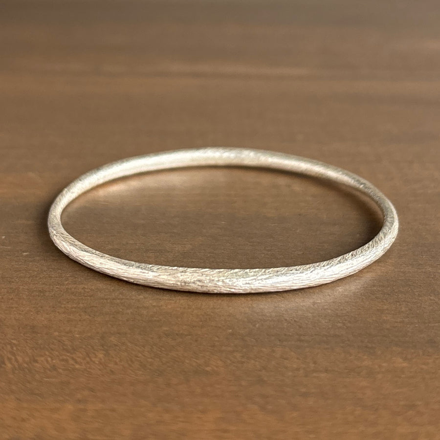 Silver Round Tapered Bangle Bracelet