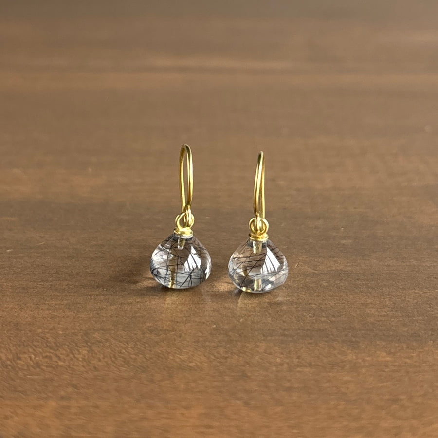 Small Tourmalated Quartz Drop Earrings