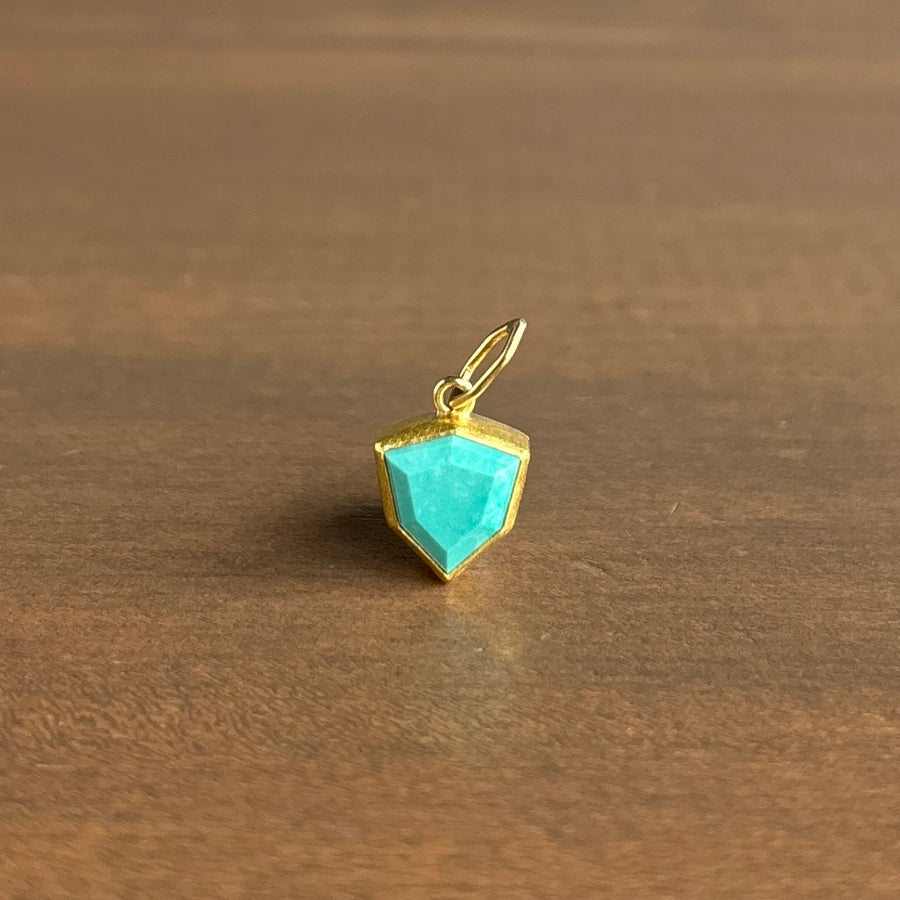 Petite Flying Cloud Turquoise Shield Pendant