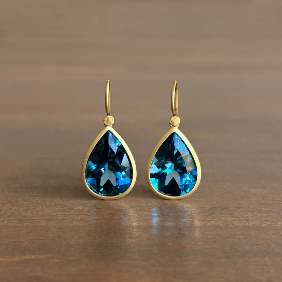 London Blue Topaz Teardrop Earrings
