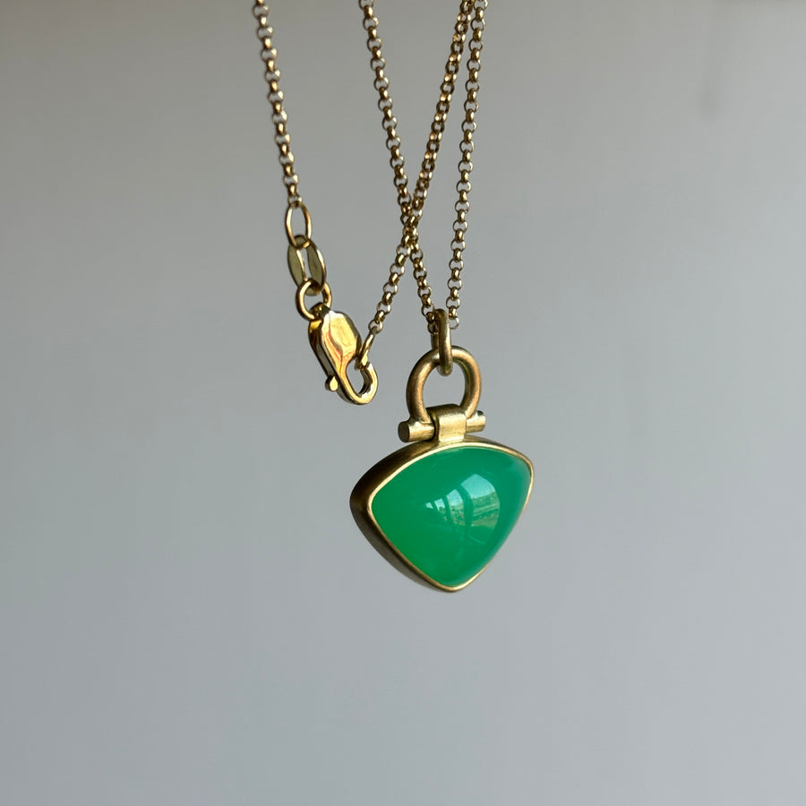 Triangle Chrysoprase Pendant