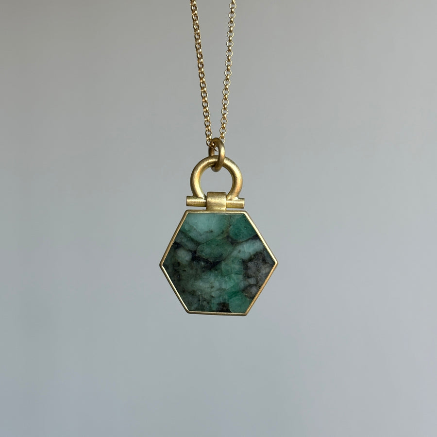 Marbled Emerald Hexagon Pendant