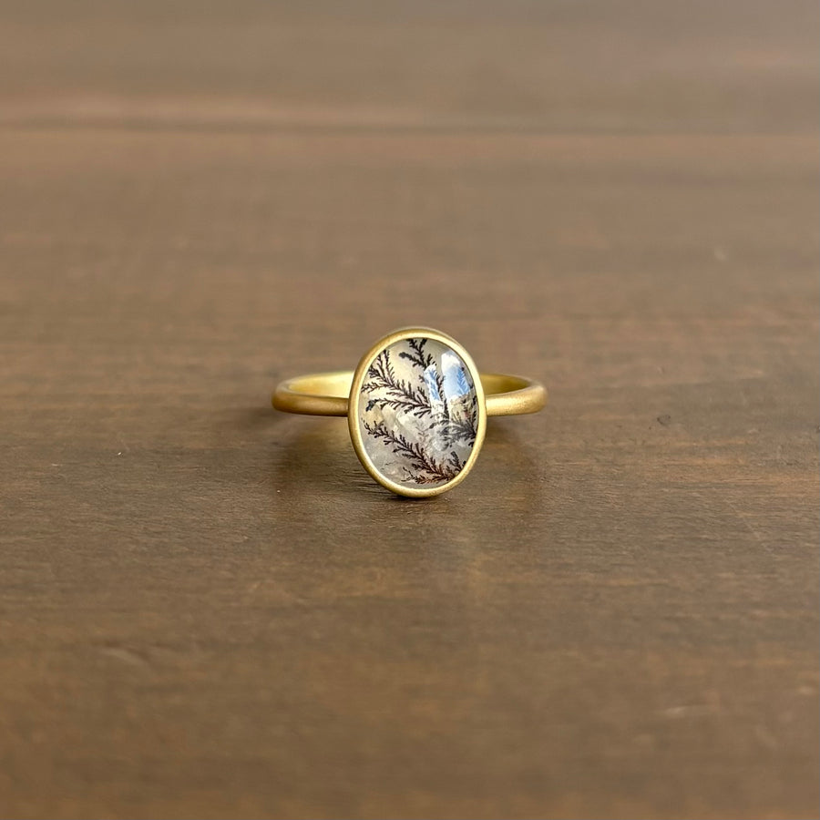 Little Oval Dendritic Quartz Ring