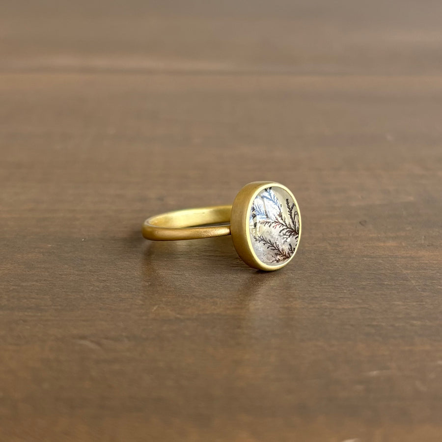Little Oval Dendritic Quartz Ring