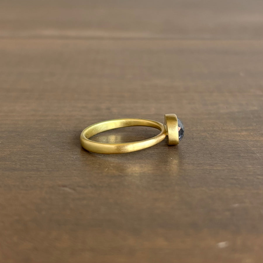 Peppery Oval Diamond Ring