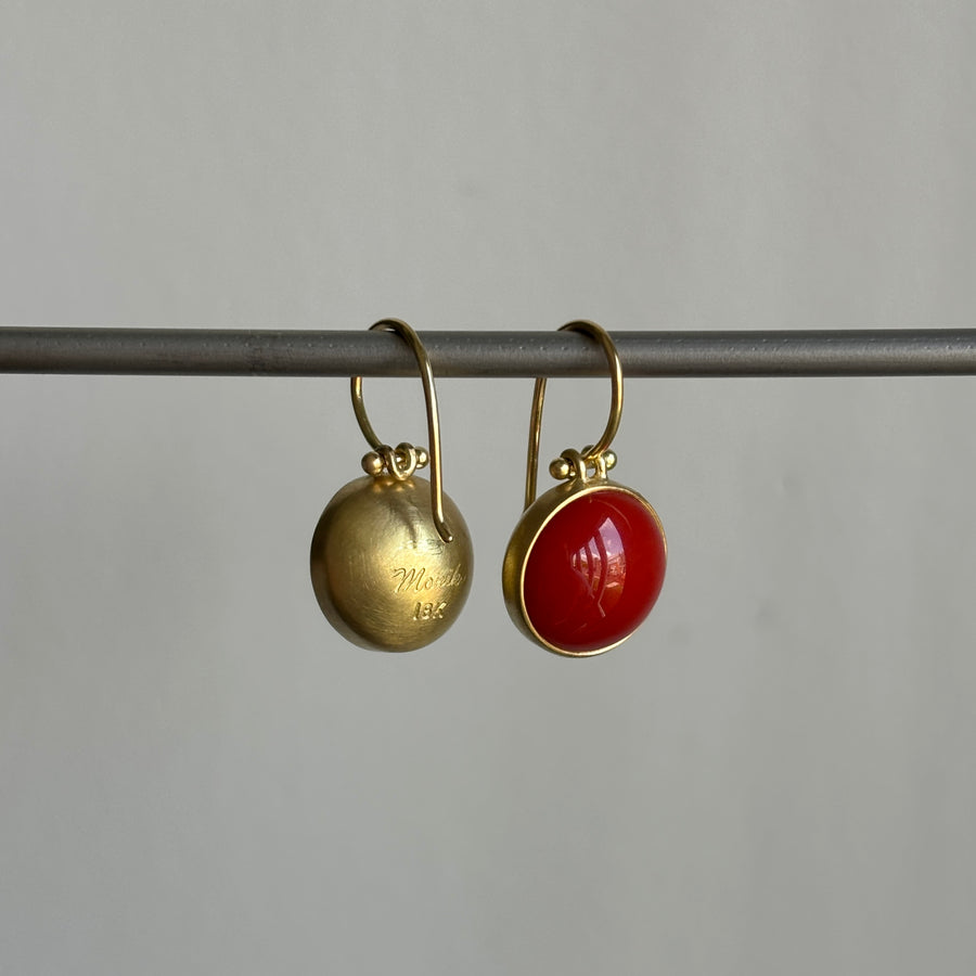 Round Coral Earrings