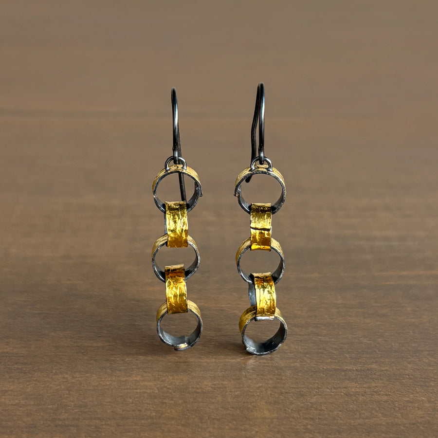 Hammered Link Drop Earrings