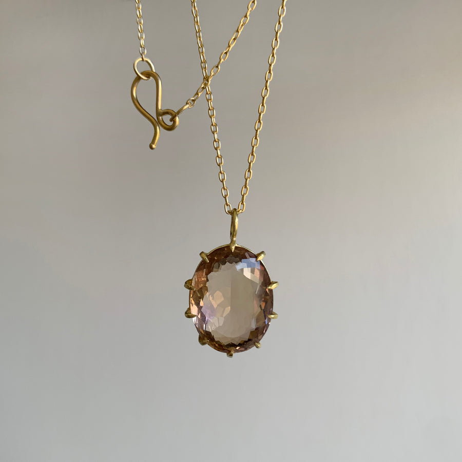 Ametrine Faceted Oval Pendant