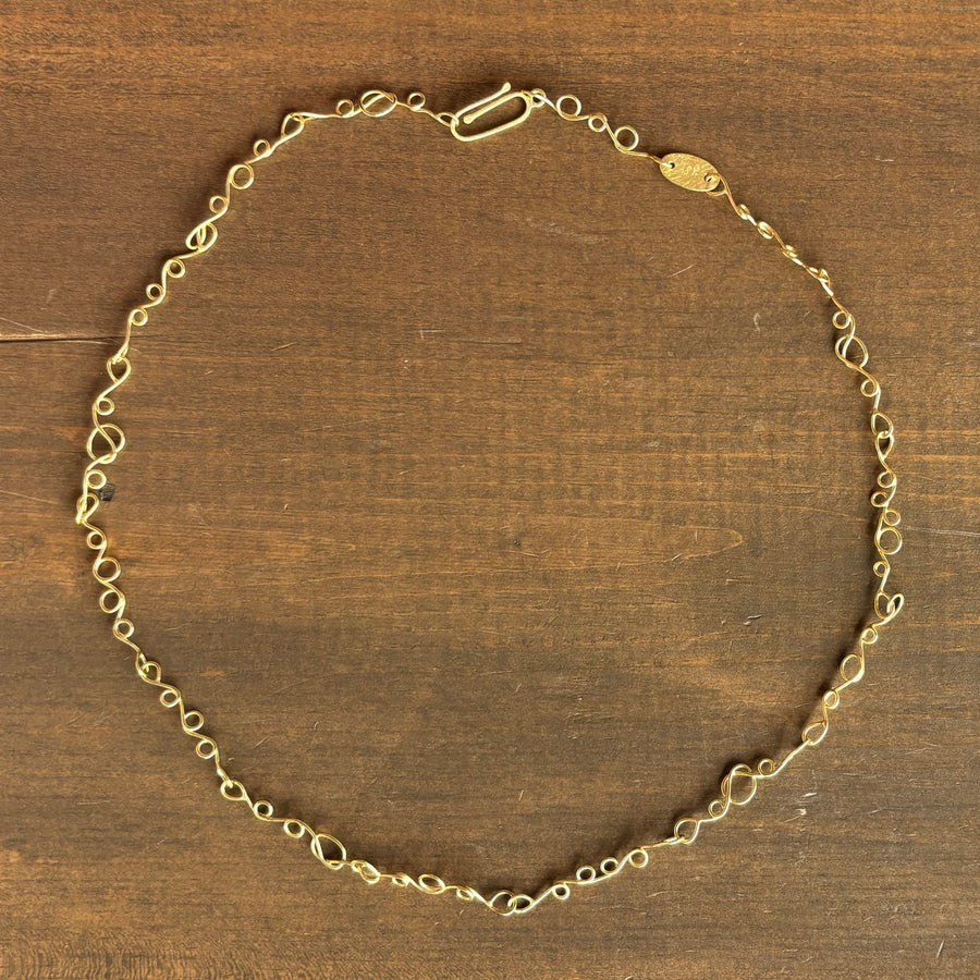 Gold Scribble Chain Necklace