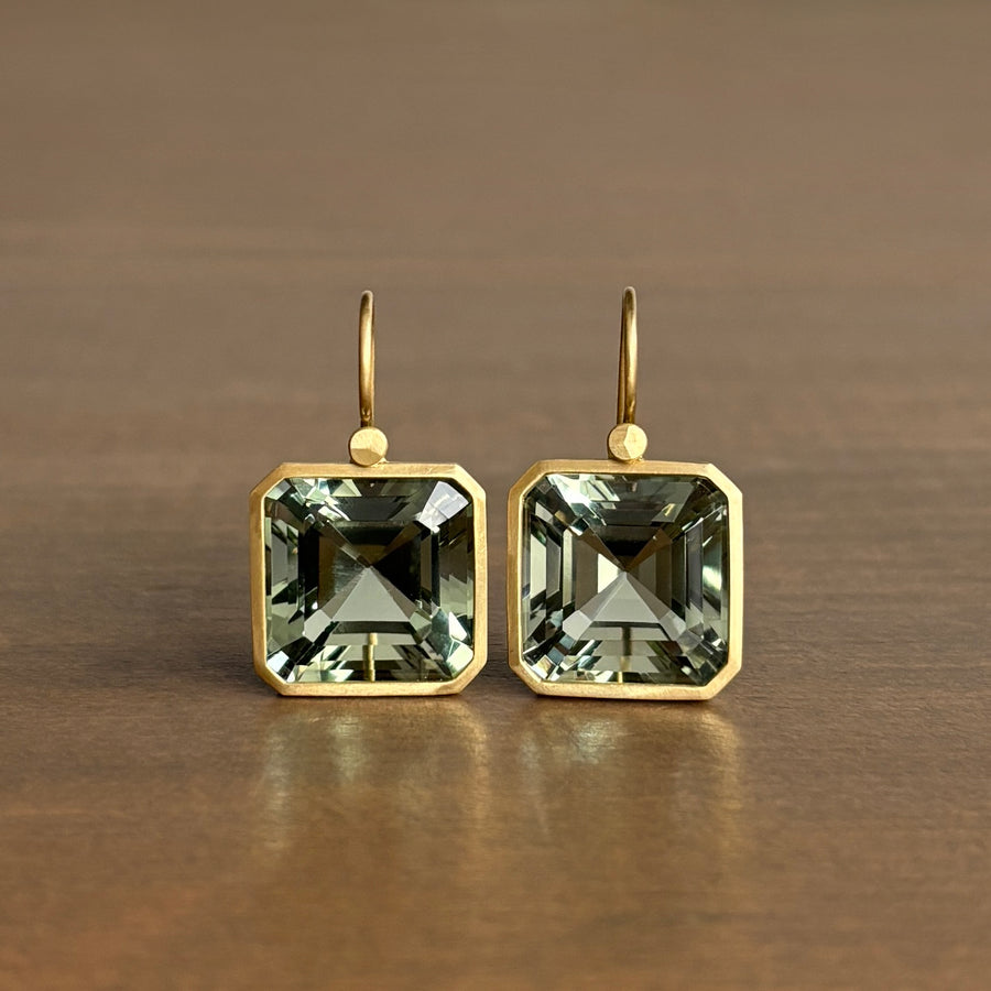 Prasiolite Octagon Earrings