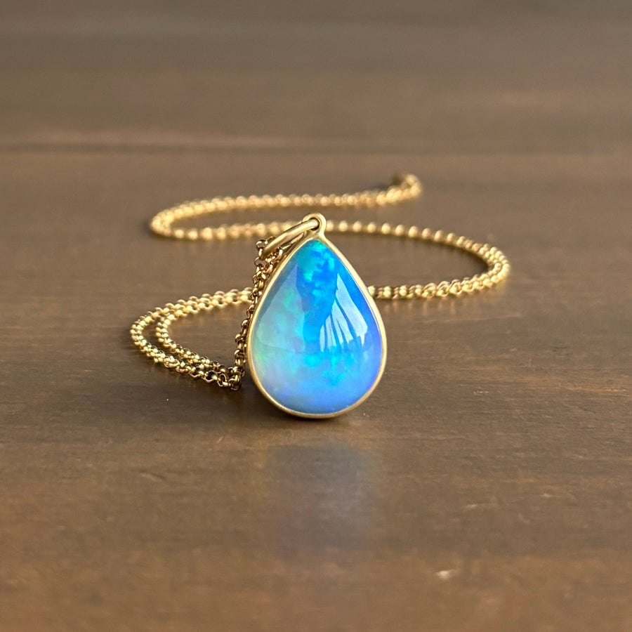 Ethiopian Opal Teardrop Pendant
