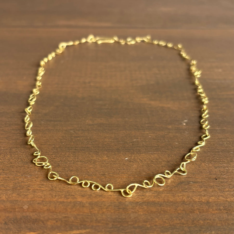 Gold Scribble Chain Necklace