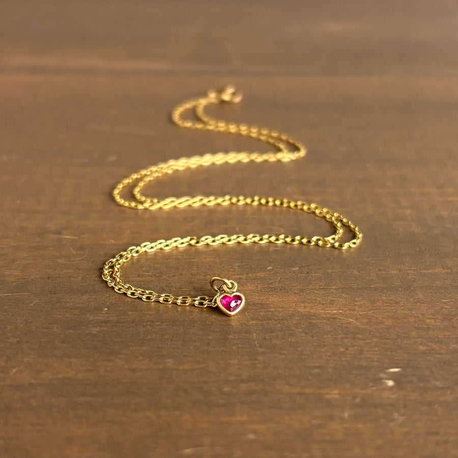 Itty Bitty Ruby Sweetheart Pendant