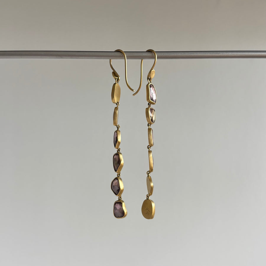 Taupe Sapphire Shard Streamer Earrings