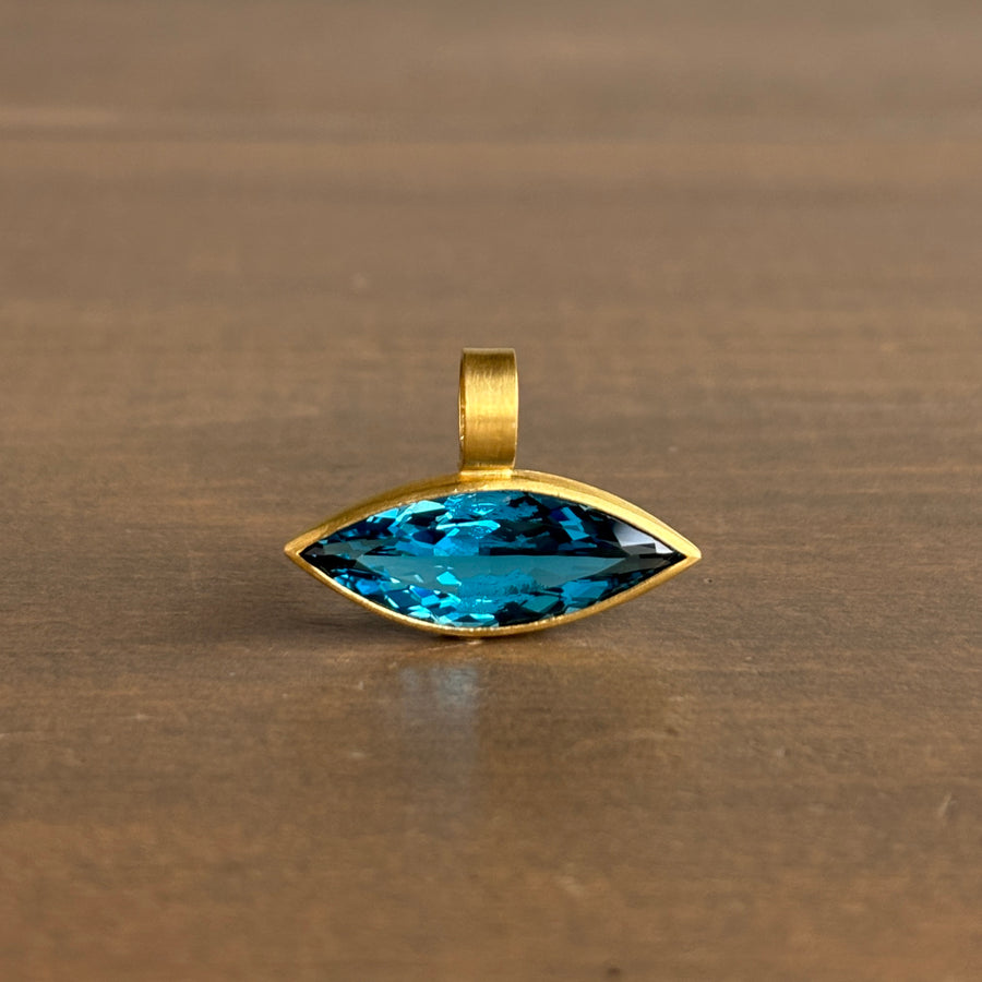 London Blue Topaz Marquise Pendant