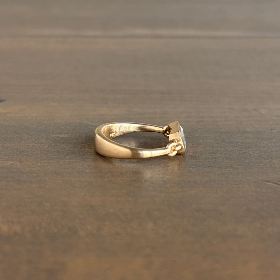 Grey Baguette Diamond Empire Ring in 14k Gold view 3
