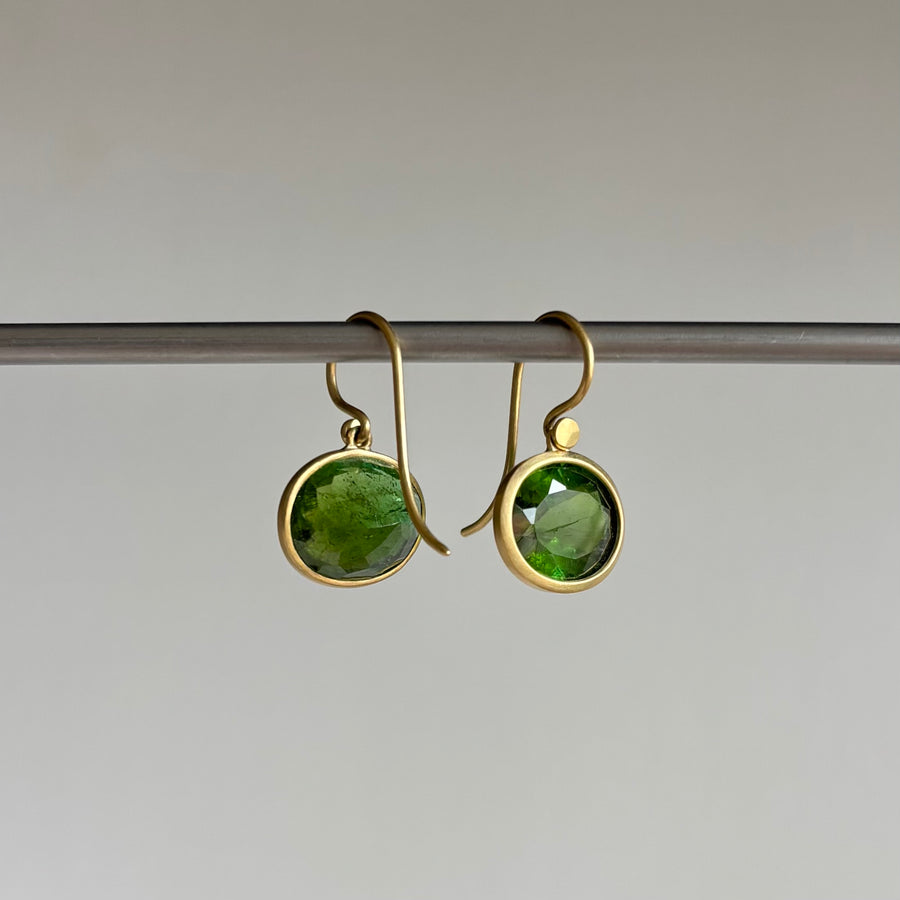 Oval Green Tourmaline Earrings
